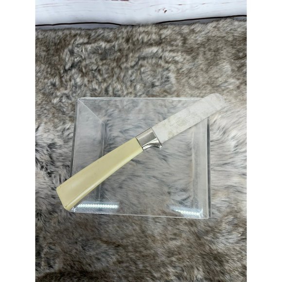 Vintage Regent Sheffield 3 Pieces Woodgrain Brown Tan Leaf Design Stainless Stee - Picture 9 of 12